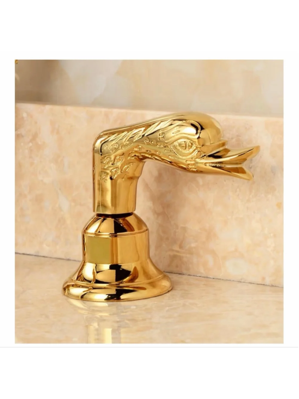 NEW Golden Gold Ornate Swan Bathroom Sink Faucet Combo Deck Mount Sink Mix $230